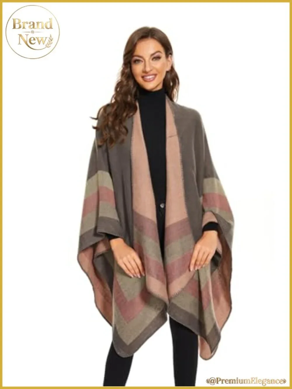 Knitted Cape Open Front Poncho Scarf Wrap Blanket Cardigan Coat